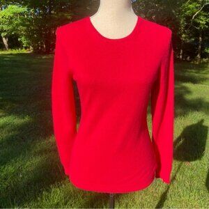 CHARTER CLUB SWEATER CREWNECK RED CASHMERE LONG SLEEVE SIZE S